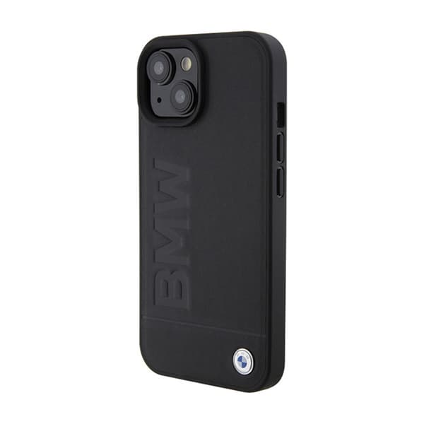 BMW Læder Hot Stamp - iPhone 15 Etui (Sort)