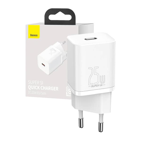 Baseus Super Si snabbladdare 1C 25W (vit)