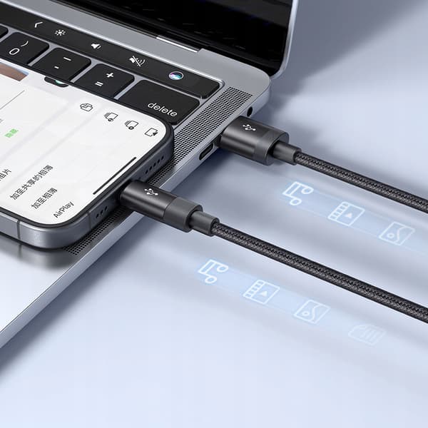 MCDODO 3-i-1 USB-KABEL SNABBLADDNING USB-C LIGHTNING MICRO USB QC 1M LED