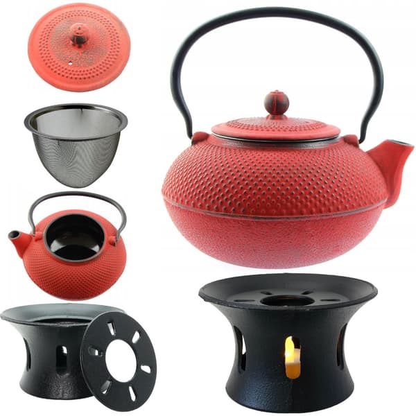 1,5L STØBEJERNSKEDEL TEMPERATURVARMER + TEINFUSER
