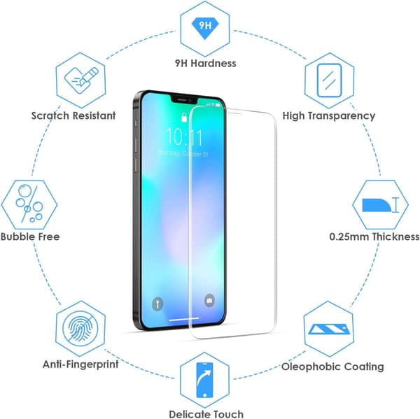 3x 9H Hærdet Glas til iPhone 12 Pro Max 6,7 tommer