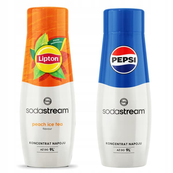 2x Lipton Ice Tea Peach Sodastream -siirappi + Pepsi limsakoneeseen