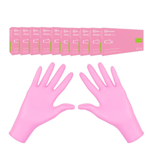 Nitrilhandsker S pink Mercator Nitrylex Pink 100 stk. karton 10-pak