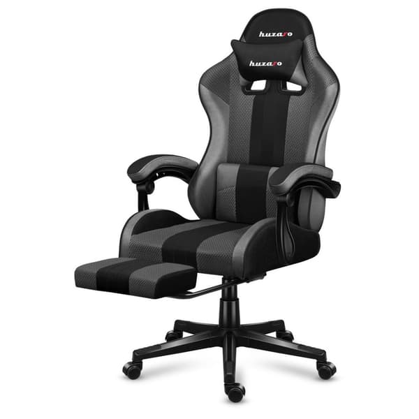 Huzaro Force 4.7 gamingstol, grå, med fodstøtte og justering