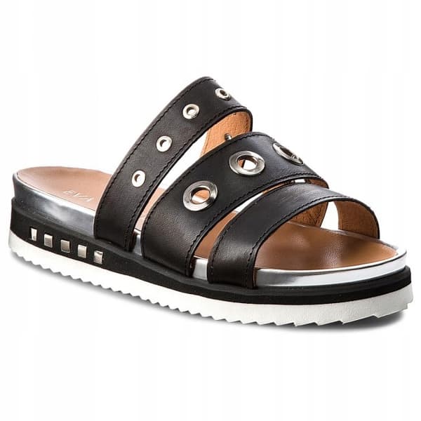 EVA MINGE DAMEKLIP-FLOPS I LÆDER, SORT 37 3W1G1*