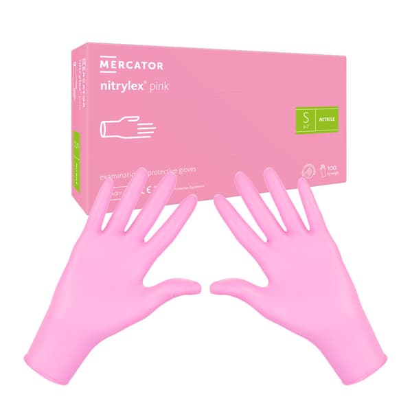 Mercator Nitrylex Pink nitrilhandsker S 100 stk.