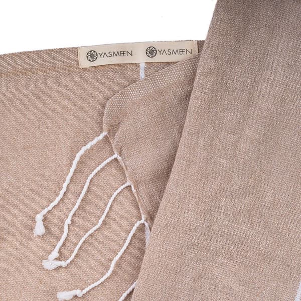 Yasmeen Beige pyyhe Hammamia varten - Peshtemal
