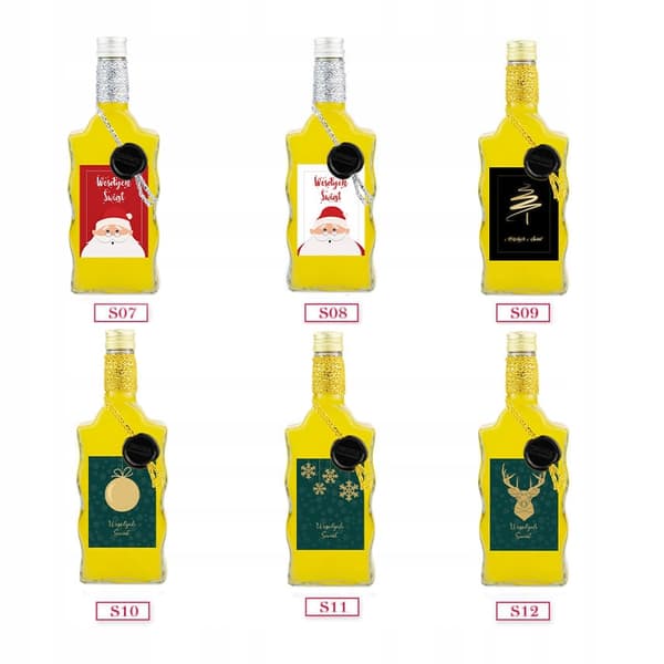 5x julklappsflaskor OZDONA WAVE 500ml för vintinkturer SET