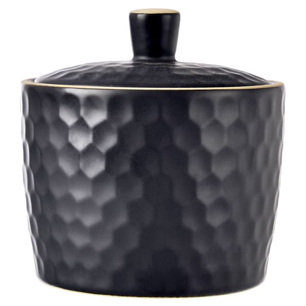 Sukkerskål og mælkekande keramiske sorte TEA TIME 100 ml / 320 ml 2 stk.