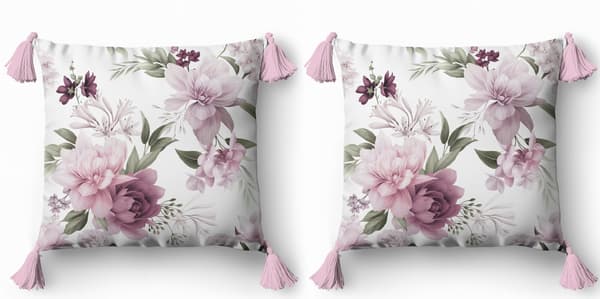 Dekorativt pudebetræk 45x45 blomsterprint