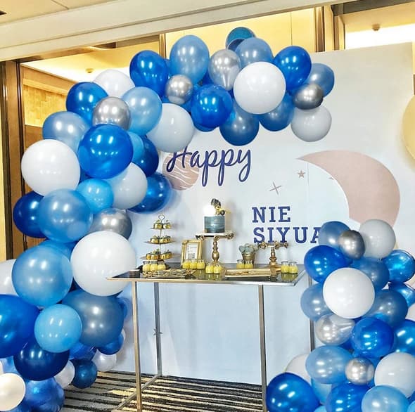 Blå ballonggirlang 1 set