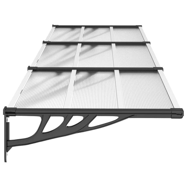 vidaXL dørmarkise sort og transparent 297,5x90 cm polycarbonat