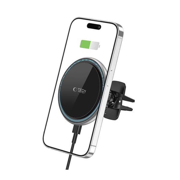 TECH-PROTECT A2 MAGNETISK MAGSAFE VENT TRÅDLØS OPLADDER TIL BILHOLDER 15W SORT