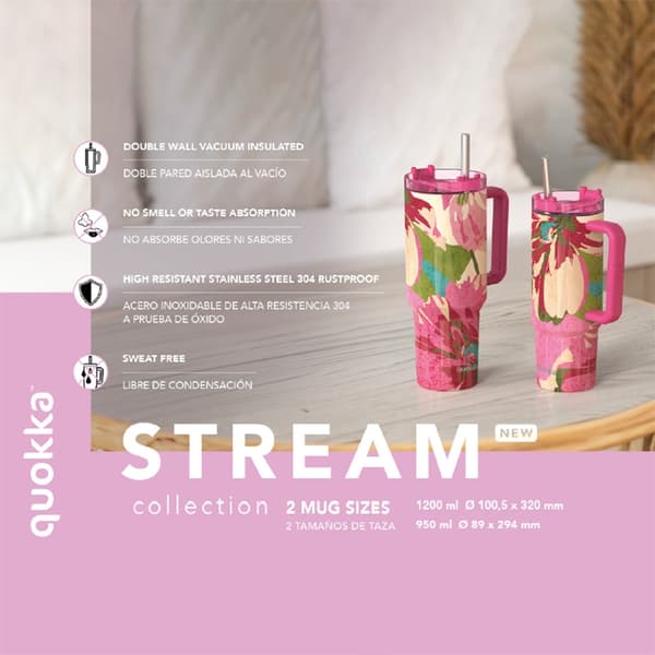 Quokka Stream - Termokrus i rustfrit stål 950 ml med sugerør (grafit)