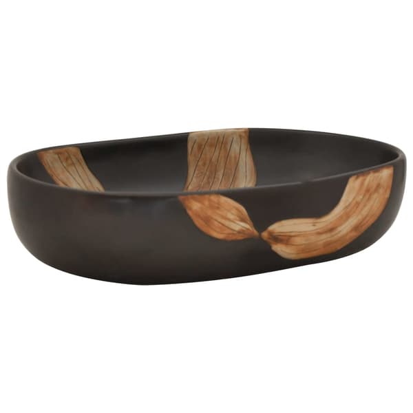 vidaXL bordvask, sort, oval, 59x40x14 cm, keramik