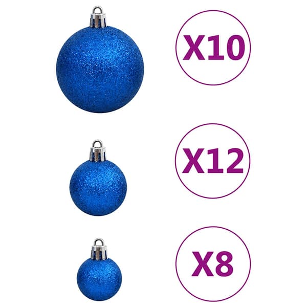 vidaXL 111-delars julgranskulor, blå, polystyren