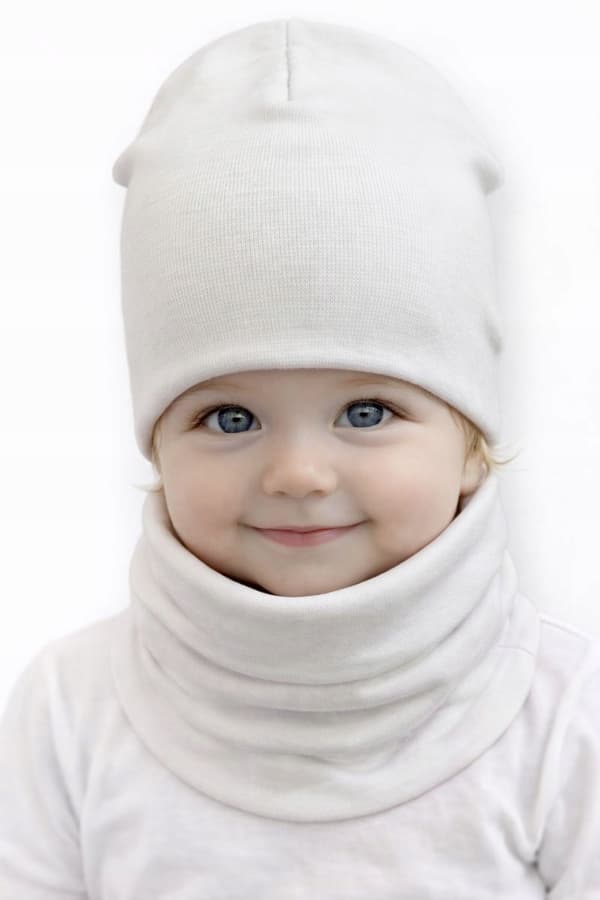Set MÖSSA + HALSDUK 56-68 babyset 34/38 VÅRVIT