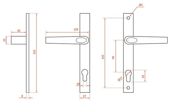 Ulkokahva portille Grafit Magnat
