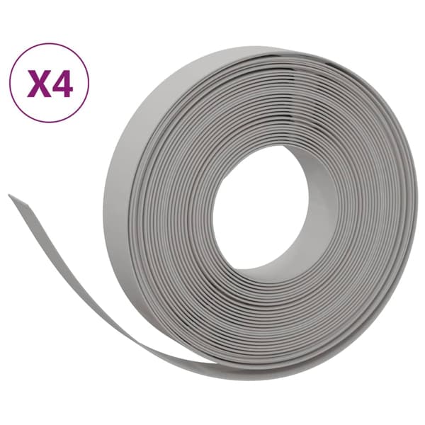 vidaXL havekant, 4 stk., grå, 10 m, 10 cm, polyethylen
