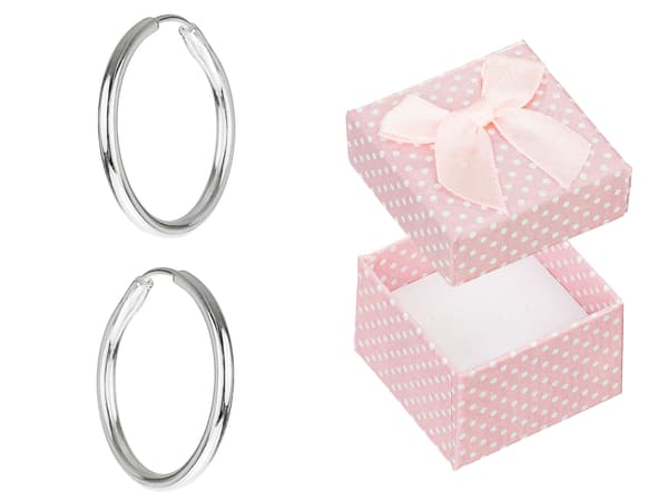 Silverhängande örhängen 12mm små ringar för flickor silver