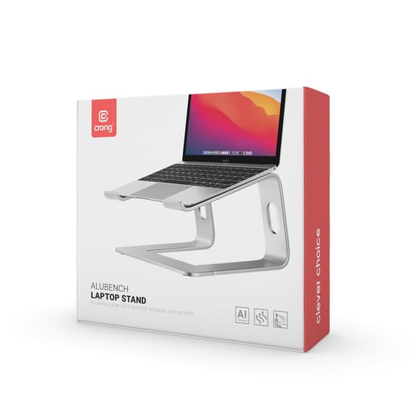 Crong AluBench - Laptopstativ i Aluminium (Sølv)