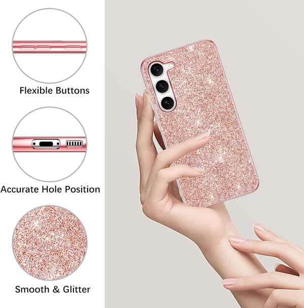 ROSEGOLD ETUI TIL SAMSUNG GALAXY S23+ GLITTER STRONG