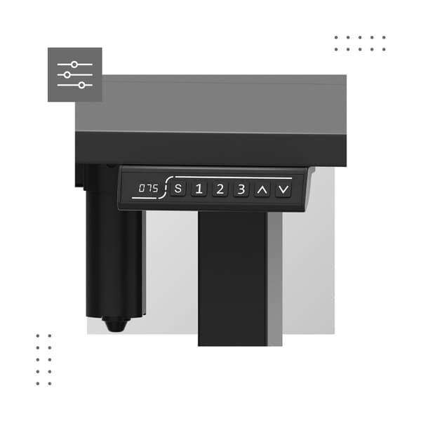 MA-Leader 7.6 Sort elektrisk skrivebord