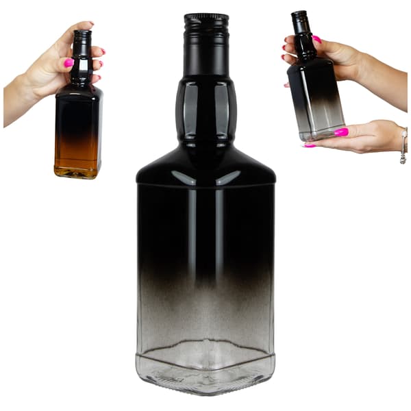 10x DANIELS 500ml OMBRE glasflasker til vodka, sorte og transparente