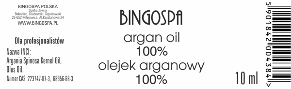 Arganöljy 100% BINGOSPA 10 ml