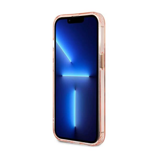 Guess Gold Outline Translucent MagSafe - iPhone 13 Pro cover (lyserød)