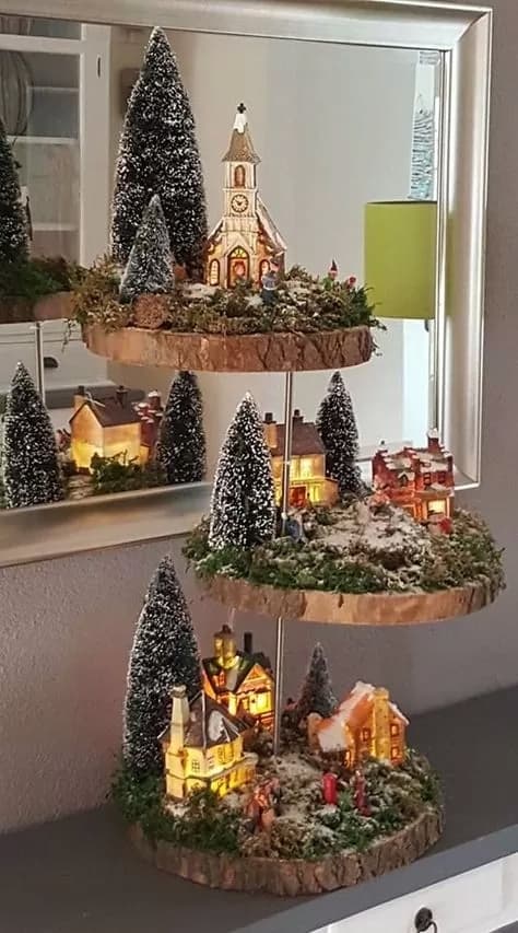 DEKORATIVE JULETRÆER JULEPYNT SÆT MED 3 GAVER