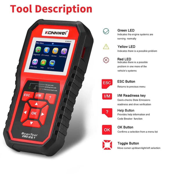 Konnwei KW850 diagnostinen skanneri OBD2