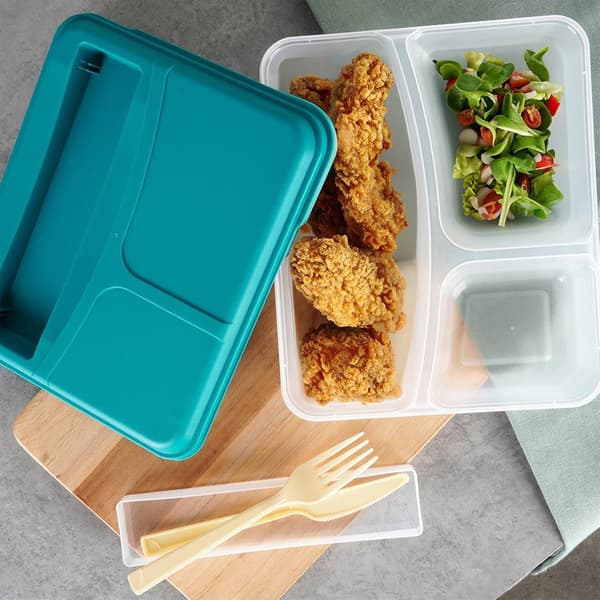 delad lunchlåda med bestick 1,3 l