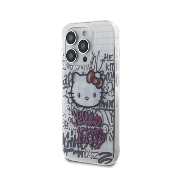Hello Kitty IML Kitty On Bricks Graffiti - iPhone 15 Pro cover (hvid)