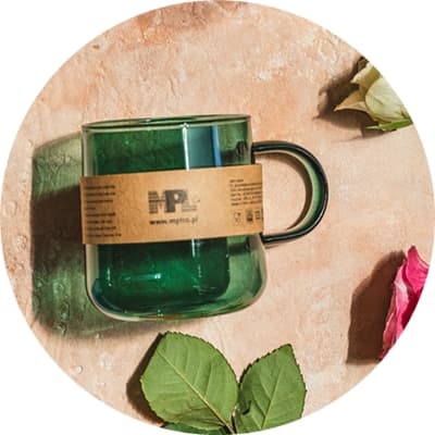 VÄRMEBESTÅENDE GLASMUGG KAFFE TE FLASKA GRÖN 300 ml DISKMASKINSÄKER