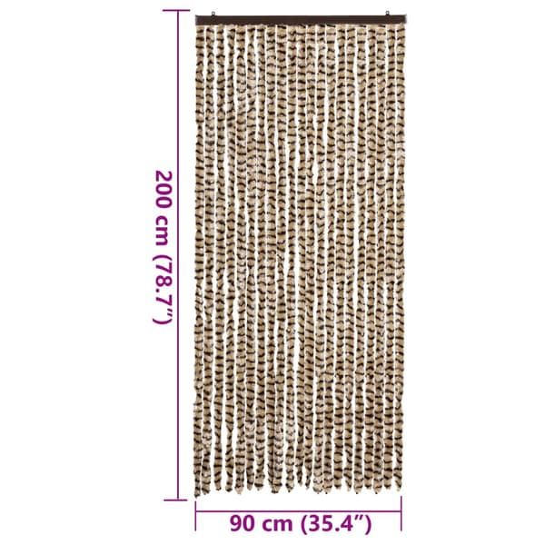 vidaXL Flugnät Beige Brun 90x200 cm Chenille