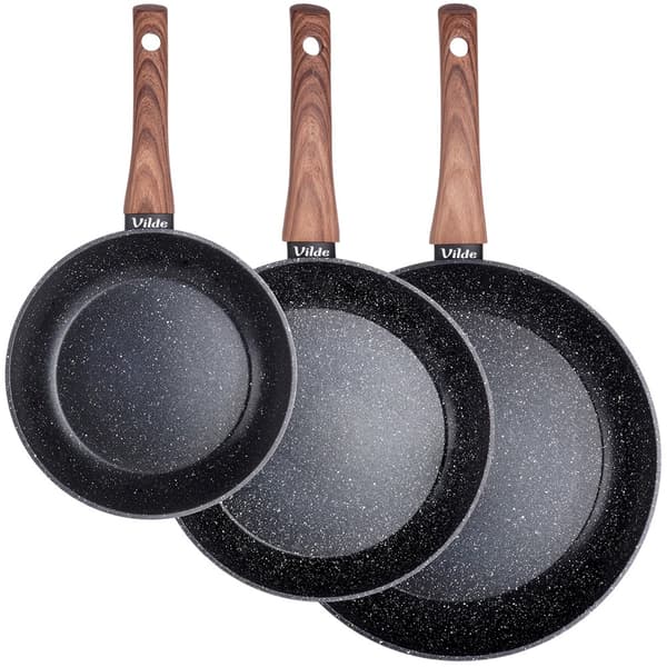 Sæt granitpander BLACK&WOOD 3 stk. 20 / 24 / 28 cm