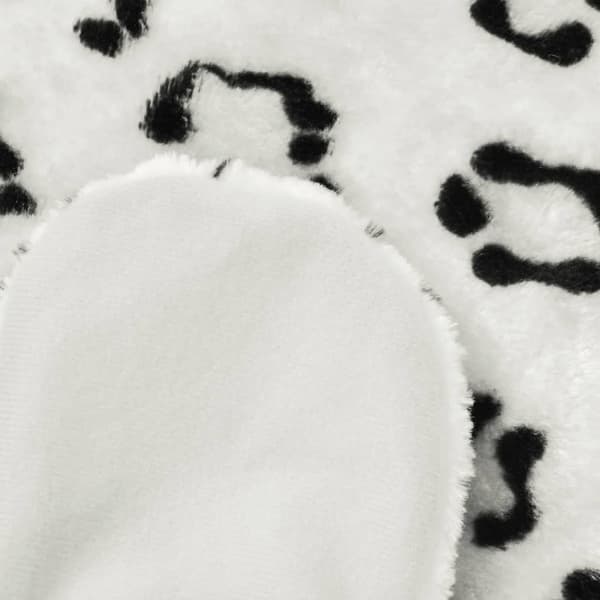 vidaXL Plysch Leopardmatta, 139 cm, Vit