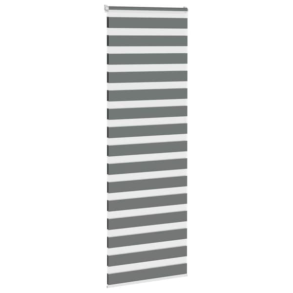 vidaXL Zebrarullgardin, mörkgrå, tygbredd 70,9 cm, polyester