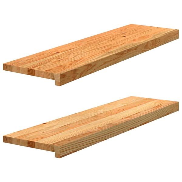 vidaXL trappetrin, 2 stk. brun 90x30x2 cm massivt egetræ