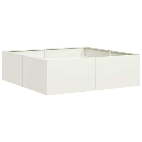 vidaXL Blomkruka vit 100x100x30 cm stål