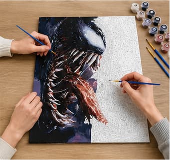 Venom Marvel målning med siffror och ram 40x50 cm