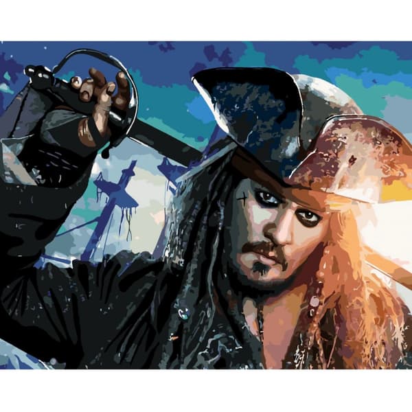 Målning med siffror Kapten Jack Sparrow 50x40 cm