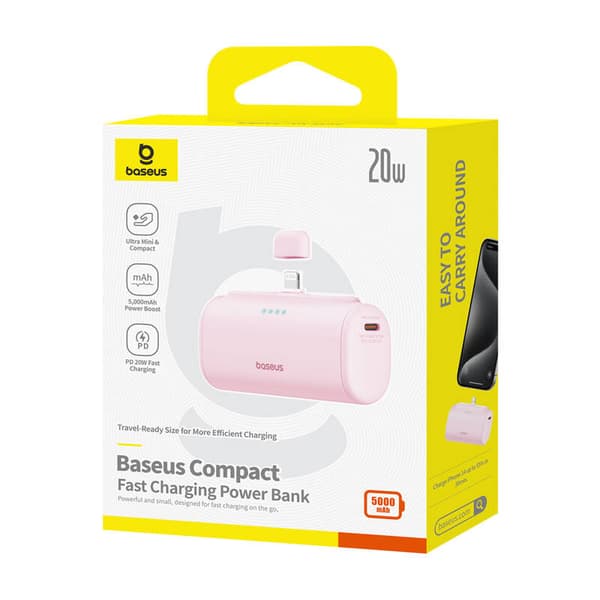 Powerbank OS-Baseus Compact IP 5000mAh 20W (lyserød)