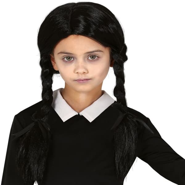 Wednesday Addams Black Braids Halloween Paryk