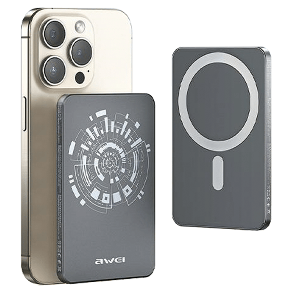 AWEI PowerBank MagSafe P112K 5000mAh harmaa/harmaa