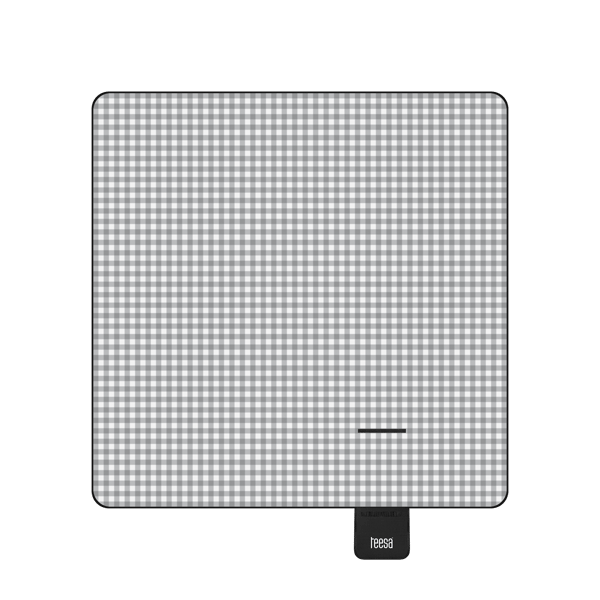 Isoleret picnicmåtte 200x200 cm teesa - grå ternet