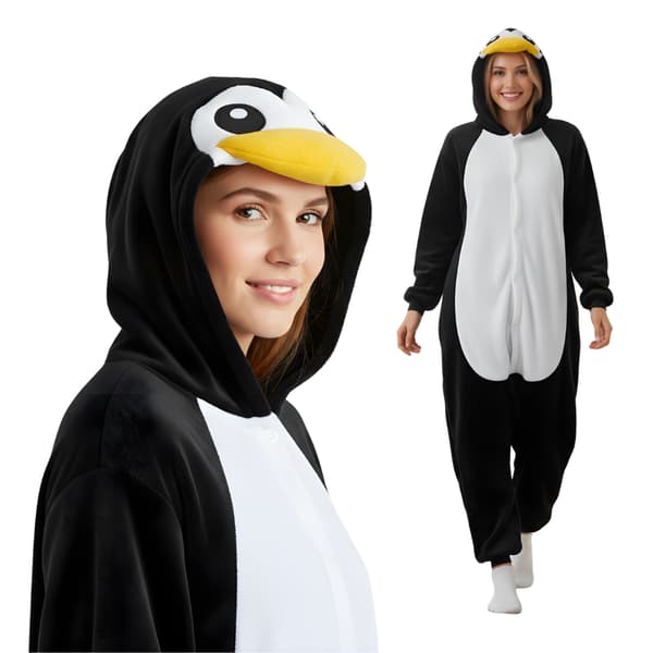 Kigurumi-pyjamaskostume med pingvin, størrelse 145-155 cm