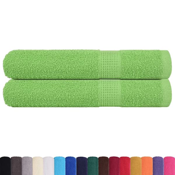 vidaXL Bastuhanddukar, 2 st, gröna, 80x200 cm, 100 % bomull