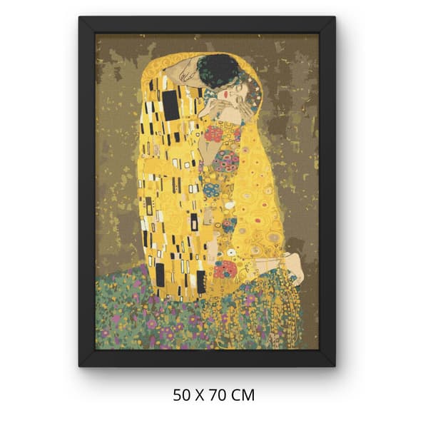 Mal efter tal-billede med ramme Kysset Gustav Klimt 50x70 cm